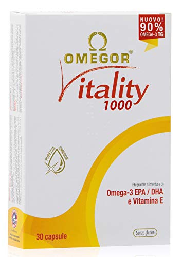 OMEGOR® Vitality 1000: ¡NUEVO con un 90% de Omega-3 TG! 5 * IFOS certificado desde 2006. EPA 535 mg y DHA 268 mg por perla. Min. Estructura 90% de triglicéridos y destilación molecular, 30 cps.