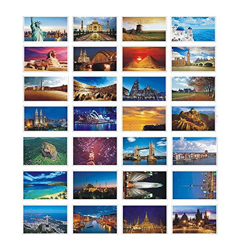 Paisaje hermoso del viaje del mundo 30 PCS postales retras artísticas - D2
