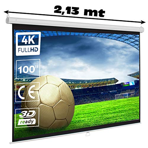 Pantalla de proyeccion Manual Luxscreen 100" Pulgadas, área Visible Blanca 197 x 147cm , cajetin de 2,10 Metros Pantalla de proyeccion Manual Luxscreen 100" Pulgadas, área Visible Blanca 197 x 147cm , cajetin de 2,10 Metros