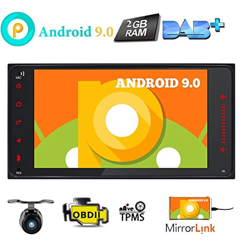 Pantalla táctil para coche Android 9.0, doble 2Din para Toyota RAV4 Camry Corolla 4Runner Hilux Tundra Celica Auris en unidad de tablero GPS navegación MAP AM/FM Radio Bluetooth USB SD 3G DVR +cámara
