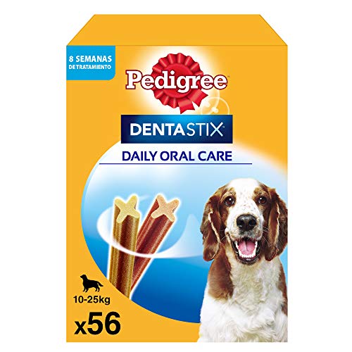 Pedigree Pack de 56 Dentastix de uso diario para la limpieza dental de perros medianos (Pack de 1) Pedigree Pack de 56 Dentastix de uso diario para la limpieza dental de perros medianos (Pack de 1)