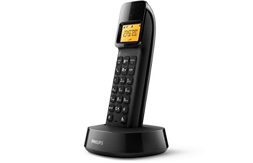 Philips D1401B - Teléfono inalámbrico con identificación de Llamadas entrantes, configuración fácil, Sonido Puro y Claro, Negro Philips D1401B - Teléfono inalámbrico con identificación de Llamadas entrantes, configuración fácil, Sonido Puro y Claro, Negro