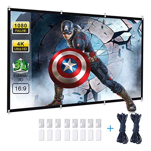 Powerextra Pantalla de Proyector 120 Inch 16: 9 HD Plegable Antiarrugas Portátil Pantalla de Proyección Lavable para Cine en casa Soporte al Aire Libre Doble de Proyección (120'') Powerextra Pantalla de Proyector 120 Inch 16: 9 HD Plegable Antiarrugas Portátil Pantalla de Proyección Lavable para Cine en casa Soporte al Aire Libre Doble de Proyección (120'')