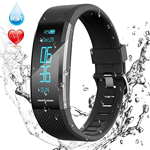 Pulsera de Actividad Inteligente Impermeable IP67, AGPTEK Reloj Deportivo con GPS Podómetro, Monitor de Ritmo, Calorías, Sueño Notificación etc para Hombre Mujer Niños, Negro C11