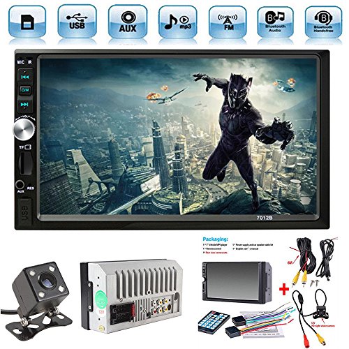 Radio de Coche de 2 DIN, Pantalla táctil de 7 Pulgadas, estéreo Doble DIN, micrófono de Apoyo BT/FM/USB/TF/AUX, HD 1080P Reproductor MP5 de Coche con cámara con Bluetooth/USB/TF con Control Remoto Radio de Coche de 2 DIN, Pantalla táctil de 7 Pulgadas, estéreo Doble DIN, micrófono de Apoyo BT/FM/USB/TF/AUX, HD 1080P Reproductor MP5 de Coche con cámara con Bluetooth/USB/TF con Control Remoto