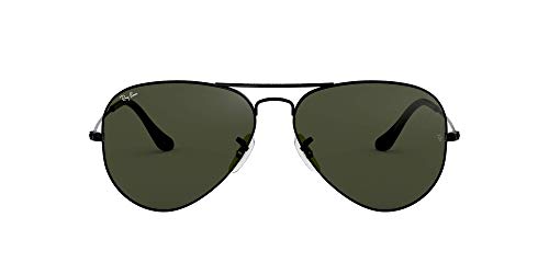 Ray-Ban Aviator Large Metal, Gafas de Sol Unisex Adulto, Negro (Black/Green), 58 Ray-Ban Aviator Large Metal, Gafas de Sol Unisex Adulto, Negro (Black/Green), 58