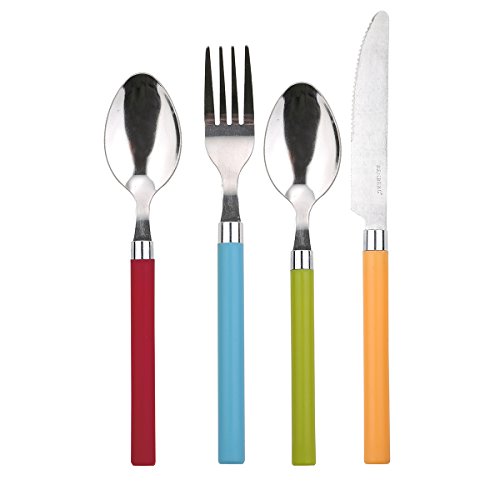 Renberg Happy Colors Cubertería de 24 Piezas en Acero Inoxidable, Multicolor, centimeters Renberg Happy Colors Cubertería de 24 Piezas en Acero Inoxidable, Multicolor, centimeters