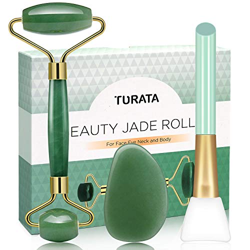 Rodillo de Jade, TURATA Facial Masaje Piedra Gua Sha Jade, Antienvejecedor Belleza Natural Dispositivo Herramienta, Rejuvenece La Piel De La Cara Cuello y Cuerpo, Piel Que Aprieta Rodillo de Jade, TURATA Facial Masaje Piedra Gua Sha Jade, Antienvejecedor Belleza Natural Dispositivo Herramienta, Rejuvenece La Piel De La Cara Cuello y Cuerpo, Piel Que Aprieta