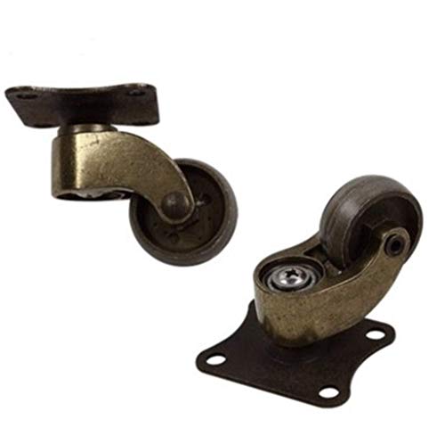 Ruedas industriales 4 unidades / lote de ruedas de 23 mm de diámetro de bronce antiguo vintage europeo para muebles, polea silenciosa sofá universal ruedas dsnmm