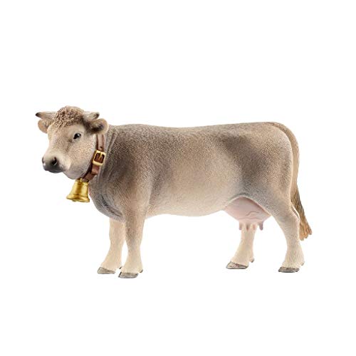 Schleich- Figura de Vaca Braunvieh con Cencerro, Color Marrón, 7,8 cm Schleich- Figura de Vaca Braunvieh con Cencerro, Color Marrón, 7,8 cm
