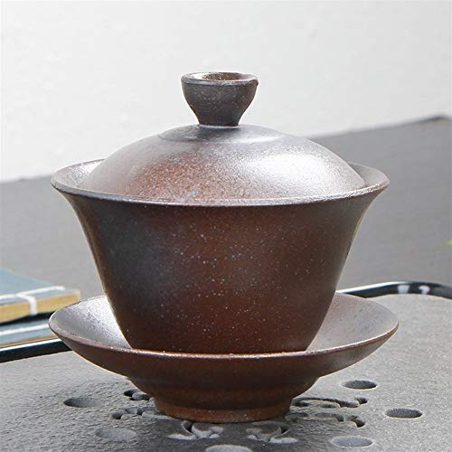 SHENLIJUAN Sopera de Loza Retro Creativa con té fu Variables respecto Taza de té Kung Dios Esmalte leña Taza de té de cerámica Cubierto (Color : Firewood (Optional))