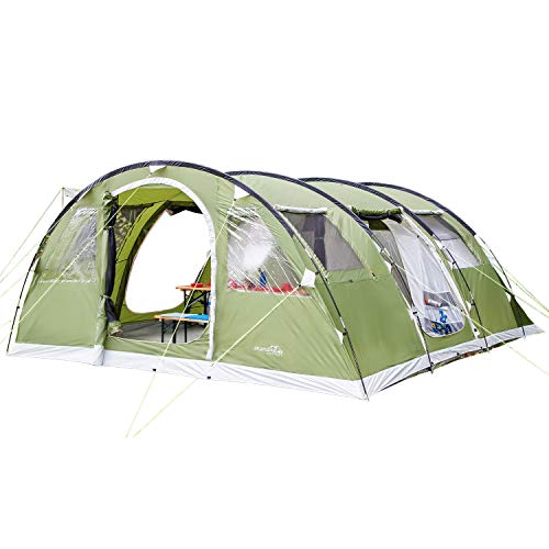 skandika Gotland 6 - Tienda de campaña Familiar - mosquiteras - Suelo Cosido en Forma de bañera - túnel (Verde) skandika Gotland 6 - Tienda de campaña Familiar - mosquiteras - Suelo Cosido en Forma de bañera - túnel (Verde)