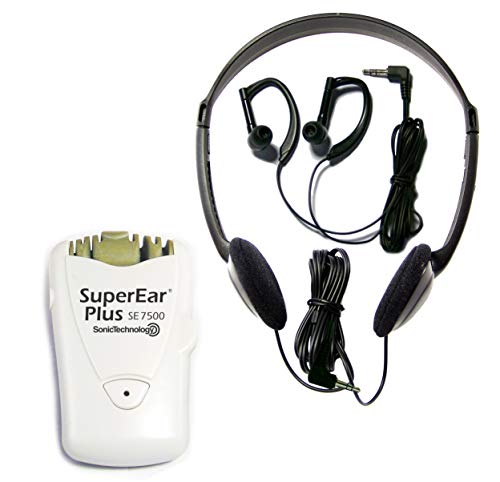 Sonic SuperEar Plus SE7500 amplificador de sonido personal con el caso, Auriculares y Discreet auriculares