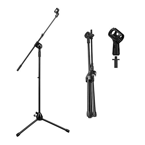 Soporte Microfono Pie, Mugig TríPode Soporte para MicróFono con Mastil y Pinza, Pie portátil de MicróFono, Rotación de 360 Grados Ajustable en Altura y Longitud para Escenario, Conferencia, Actuación Soporte Microfono Pie, Mugig TríPode Soporte para MicróFono con Mastil y Pinza, Pie portátil de MicróFono, Rotación de 360 Grados Ajustable en Altura y Longitud para Escenario, Conferencia, Actuación