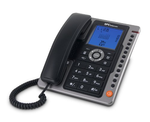 SPC Office Pro - Teléfono fijo ( identificación de llamadas, gran pantalla iluminada, manos libres, 7 memorias directas), negro SPC Office Pro - Teléfono fijo ( identificación de llamadas, gran pantalla iluminada, manos libres, 7 memorias directas), negro