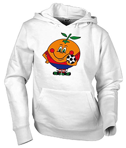 Sudadera Adulto/Niño Naranjito EGB ochenteras 80´s Retro (L, Blanco)