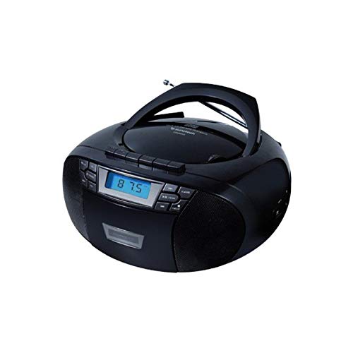 Sunstech Radio CD CXUM53BK Black 2W CD/R/RW/MP3/WMA FM USB/AUX-IN Pantalla LCD