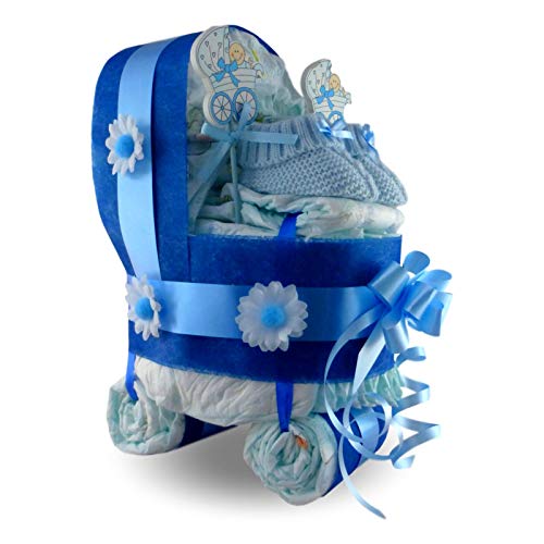 Tarta De Pañales Cochecito - Carrito Para Niño Tarta De Pañales Cochecito - Carrito Para Niño