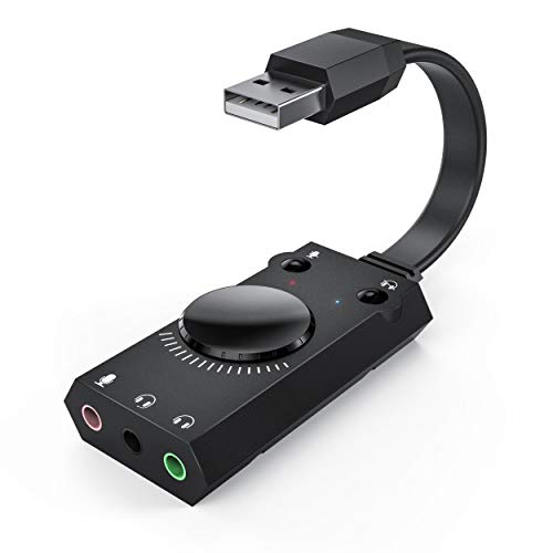 TechRise Tarjeta Sonido USB, Tarjeta Sonido Externa Adaptador de Sonido Estéreo Externo Splitter Converter con Control de Volumen para Windows y Mac, Plug & Play sin Necesidad de Controladores TechRise Tarjeta Sonido USB, Tarjeta Sonido Externa Adaptador de Sonido Estéreo Externo Splitter Converter con Control de Volumen para Windows y Mac, Plug & Play sin Necesidad de Controladores