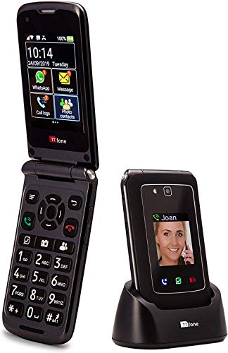 Teléfono móvil TTfone Titan TT950 Whatsapp 3G Pantalla táctil Senior Teclas Grandes Flip- Menú simplificado de Android