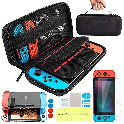 Th-some Kit de Accesorios 14 en 1 para Nintendo Switch, Funda Protectora para Interruptor Nintendo, Cubierta Transparente para Interruptor, Protector de Pantalla, Tapas Empuñadura de Pulgar