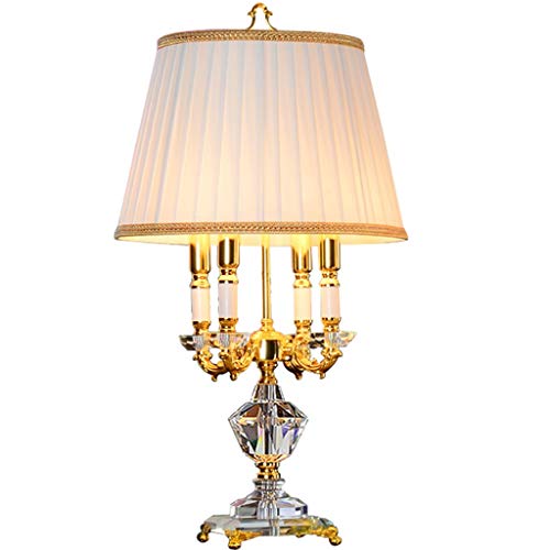 TMS Cristal Lámpara de mesa de estilo europeo dormitorio lámpara de cabecera de lujo Villa Decoración de la sala de estar independiente Sofá Lámpara de mesa de café