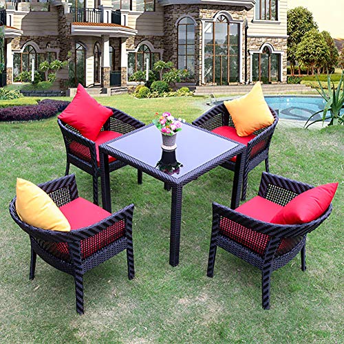 Todo Tipo de Clima Patio Conjuntos de Muebles Liquidación de 5 Piezas Silla del Patio Bistro Tabla Lawn Patio Patio Porche Muebles,4 Chair,Square Coffee Table Todo Tipo de Clima Patio Conjuntos de Muebles Liquidación de 5 Piezas Silla del Patio Bistro Tabla Lawn Patio Patio Porche Muebles,4 Chair,Square Coffee Table
