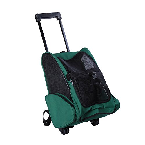Transportin Carrito Perro 2 en 1 Mochila Carrito 35x27x49 cm Mascotas Perro Gato Verde Transportin Carrito Perro 2 en 1 Mochila Carrito 35x27x49 cm Mascotas Perro Gato Verde