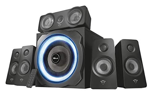 Trust Gaming GXT 658 Tytan 5.1, Sistema de Altavoces 5.1 con Iluminación LED y Sonido Envolvente, Alámbrico, Negro Trust Gaming GXT 658 Tytan 5.1, Sistema de Altavoces 5.1 con Iluminación LED y Sonido Envolvente, Alámbrico, Negro