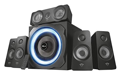 Trust Gaming GXT 658 Tytan 5.1, Sistema de Altavoces 5.1 con Iluminación LED y Sonido Envolvente, Alámbrico, Negro