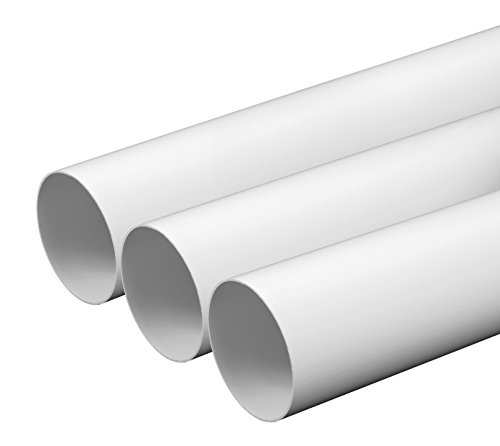 Tubo de ventilación 100 mm, longitud de 0,5 m de plástico ABS, tubo redondo, canal redondo, tubo de salida de aire, canal de salida de aire, extractor de humo, canal 10 cm de diámetro y 50 cm de largo, sistema de tubo redondo