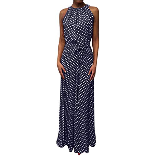 VEMOW Faldas Mujer Vestido De Playa Sin Mangas con Estampado De Puntos De Verano Casual para Mujer Faldas(Negro,XL) VEMOW Faldas Mujer Vestido De Playa Sin Mangas con Estampado De Puntos De Verano Casual para Mujer Faldas(Negro,XL)