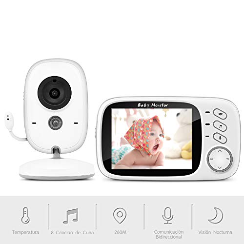 Vigilabebés Inalambrico con Cámara, BOIFUN Monitor de Bebé Inteligente con Pantalla LCD de 3.2", VOX, Visión Nocturna, Monitoreo de Temperatura, Despertador, Comunicación Bidireccional, Recargable Vigilabebés Inalambrico con Cámara, BOIFUN Monitor de Bebé Inteligente con Pantalla LCD de 3.2", VOX, Visión Nocturna, Monitoreo de Temperatura, Despertador, Comunicación Bidireccional, Recargable