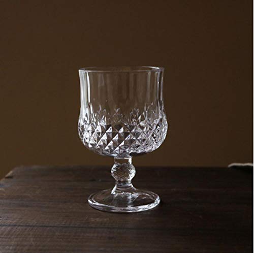 Vintage Diamond Grabado Cristal de alta temperatura Cristal Copa de vino/Año Nuevo s Vino Bebida caliente Glass-Short_Cups_6pcs