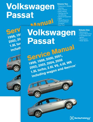 Volkswagen Passat (B5) Service Manual: 1998, 1999, 2000, 2001, 2002, 2003, 2004, 2005: 1.8l Turbo, 2.8l V6, 4.0l W8 Including Wagon and 4motion, 2 Volúmenes