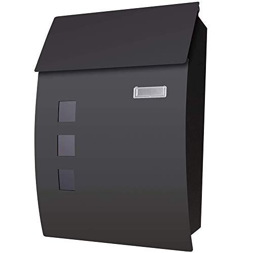 Voluker Buzón correos exterior,45x 10 x 32 cm,Buzón de exterior,Buzón exterior acero inoxidable,Negro Voluker Buzón correos exterior,45x 10 x 32 cm,Buzón de exterior,Buzón exterior acero inoxidable,Negro