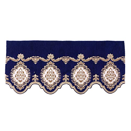 vosarea estilo europeo bordado Exquise Pelmet para salón diseño de dormitorio Tejido cortina decorativo para cocina ventana cortina Bandó 148 x 65 cm (royalblue)