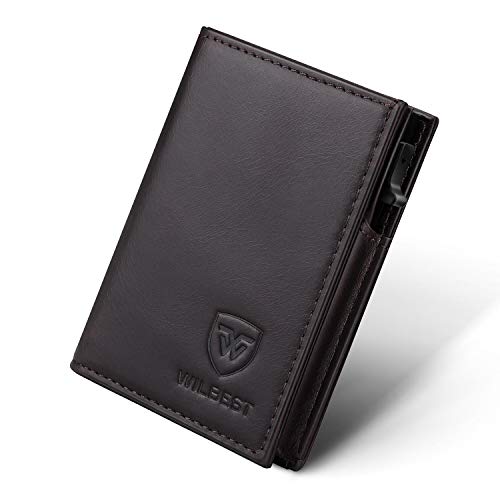 Wilbest® Cartera de Tarjetas, Cartera Hombre de RFID, Cartera Mini, Cera de Aceite de Capa Superior de Piel de Vaca - 10 x 7.3 x 2 cm, 1+2+6=9 Tarjetas (Marrón Negro) Wilbest® Cartera de Tarjetas, Cartera Hombre de RFID, Cartera Mini, Cera de Aceite de Capa Superior de Piel de Vaca - 10 x 7.3 x 2 cm, 1+2+6=9 Tarjetas (Marrón Negro)