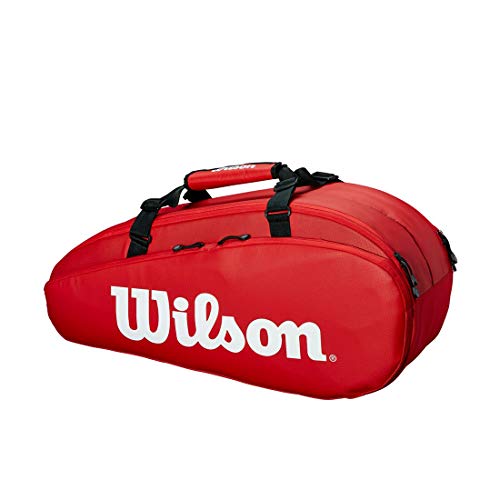 Wilson Tour 2 Comp Small Bolsa de tenis, para hasta 6 raquetas, unisex, rojo