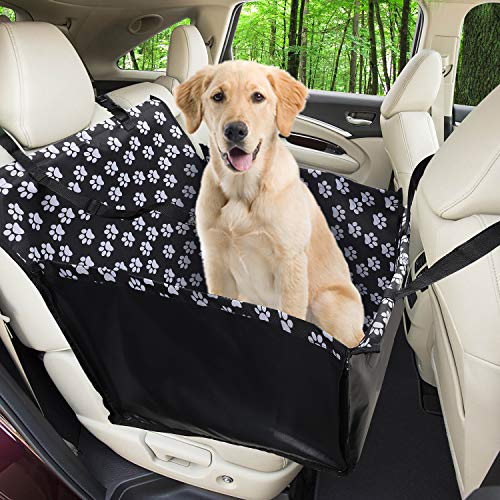 Wimypet Refuerzo de Coche para Perros, Fundas de Asiento de Perro a Prueba de Agua Manta de Auto para Mascotas con Cinturón de Seguridad para Perro(68 x 57 x 33 CM)