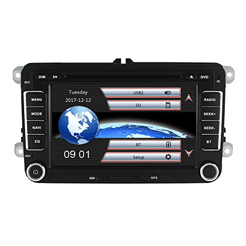 x-yingly 7 Inch 2 DIN en Dash Car Stereo con navegación GPS Wince Sistema Reproductor de DVD FM Am Radio Bluetooth USB SD Apoyo Parking Sensor Control de Volante 1080P vídeo con 8 GB Tarjeta de Mapa