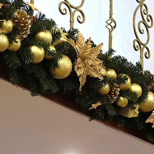 ZHongWei - Corona de Navidad Rattan Navidad, Decoraciones de Navidad, Bolas Creativas, Vid de la Flor, árbol de Navidad, de 1,8 Metros, cifrada Centro Comercial, diseño Puntales Arboles de Navidad