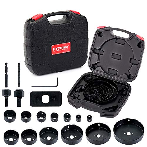 19PCS Coronas Perforadoras, HYCHIKA Sierras Perforadoras 13 Discos: 19 mm-152 mm,Corte duradero y de alta velocidad, Perforar en Madera, PVC Y Plástico,Ideal para Taladro Batería, Taladro Percutor 19PCS Coronas Perforadoras, HYCHIKA Sierras Perforadoras 13 Discos: 19 mm-152 mm,Corte duradero y de alta velocidad, Perforar en Madera, PVC Y Plástico,Ideal para Taladro Batería, Taladro Percutor