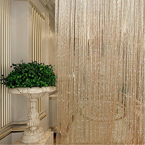 2 cortinas con flecos de espagueti para decoración de fiestas, separadores de habitación, puertas, ventanas, etc, dorado 2 cortinas con flecos de espagueti para decoración de fiestas, separadores de habitación, puertas, ventanas, etc, dorado