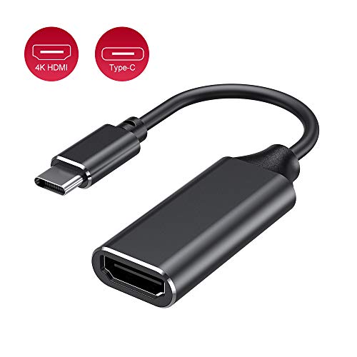 Adaptador USB C a HDMI, adaptador HDMI tipo C a 4K, (compatible con Thunderbolt 3), salida de audio y video para MacBook Pro 2018/2017/2016, MacBook Air, Samsung, Pad Pro,Huawei Mate 20 y más (black)