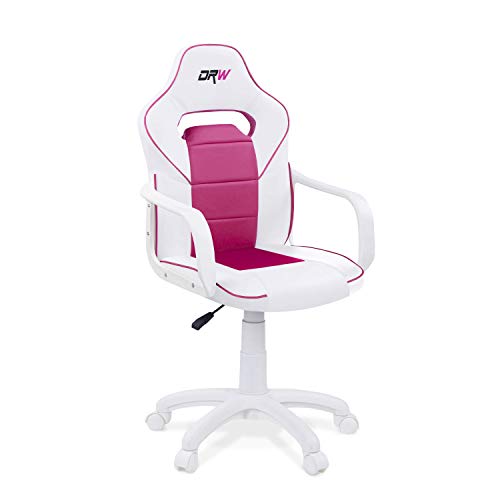 Adec - DRW, Silla de Escritorio Estudio o despacho, sillón Gaming Acabado en Color Blanco y Rosa, Medidas: 60 cm (Ancho) x 98-108 cm (Alto) x 60 cm (Fondo) Adec - DRW, Silla de Escritorio Estudio o despacho, sillón Gaming Acabado en Color Blanco y Rosa, Medidas: 60 cm (Ancho) x 98-108 cm (Alto) x 60 cm (Fondo)