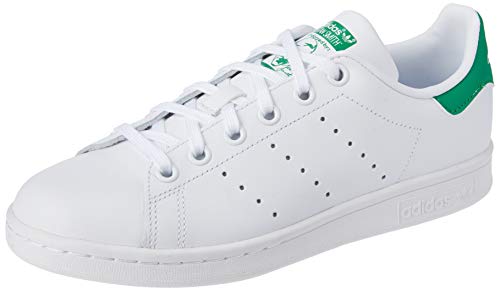 adidas Stan Smith J Zapatillas Unisex Niños, Blanco (Footwear White/Footwear White/Green 0), 38 2/3 EU