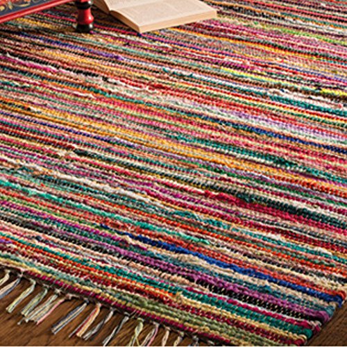 Alfombra de trapo Indian Arts de comercio justo con 100% materiales reciclados, multicolor 60 x 90cm multicolor