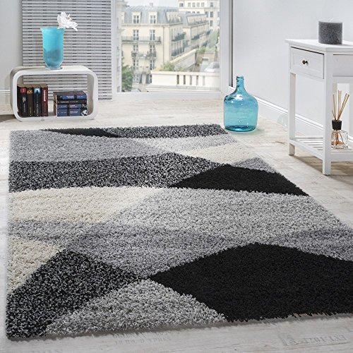 Alfombra Shaggy Pelo Alto Pelo Largo Estampada En Gris Negro Blanco, tamaño:200x280 cm Alfombra Shaggy Pelo Alto Pelo Largo Estampada En Gris Negro Blanco, tamaño:200x280 cm