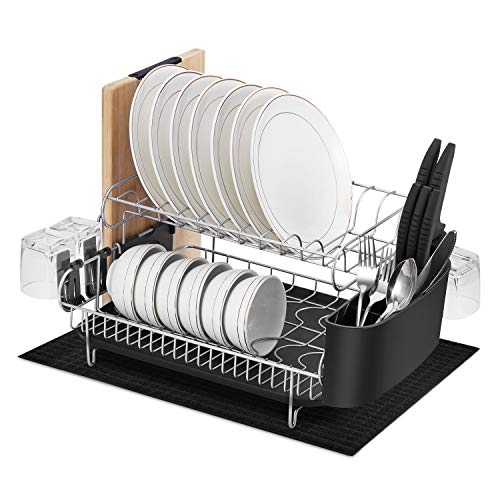 alvorog Escurridor de Platos, Soportes para Platos,Escurreplatos de Cocina Plastico y Metal con Bandeja de Gota Extraíble, Estante para Platos de 2 Niveles con Bandeja (52x44x25cm) alvorog Escurridor de Platos, Soportes para Platos,Escurreplatos de Cocina Plastico y Metal con Bandeja de Gota Extraíble, Estante para Platos de 2 Niveles con Bandeja (52x44x25cm)